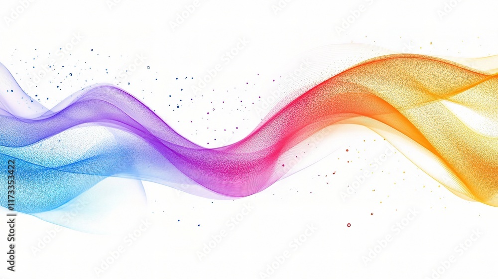 Poster bright abstract global connection with colorful flowing lines