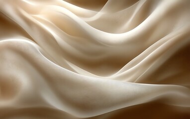 Obraz premium Elegant beige silk fabric waves.