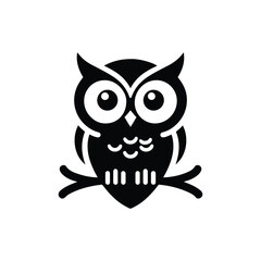 Owl silhouette icon vector art illustration design
