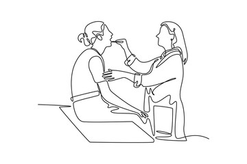 Patient Dynamic concept. Single line draw design vector graphic illustration.
