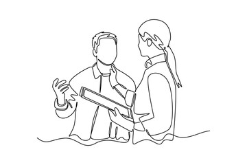 Patient Dynamic concept. Single line draw design vector graphic illustration.