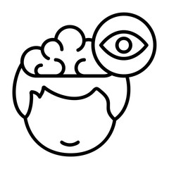 Vision Human Mind Outline Style Icon