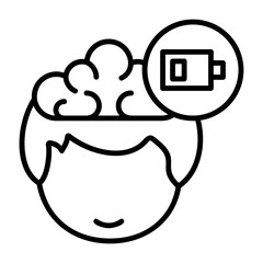 Low Energy Human Mind Outline Style Icon