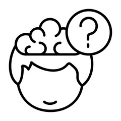 Question Human Mind Outline Style Icon