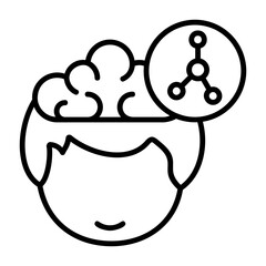 Network Human Mind Outline Style Icon