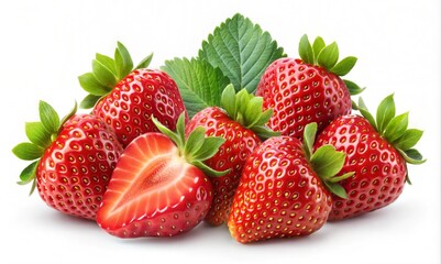 strawberries on white background