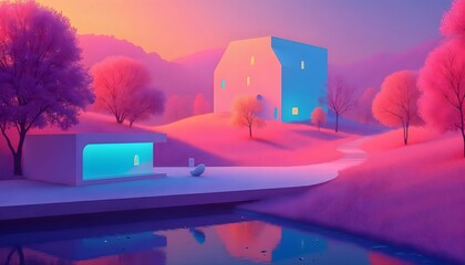 Obraz premium landscape in the morning