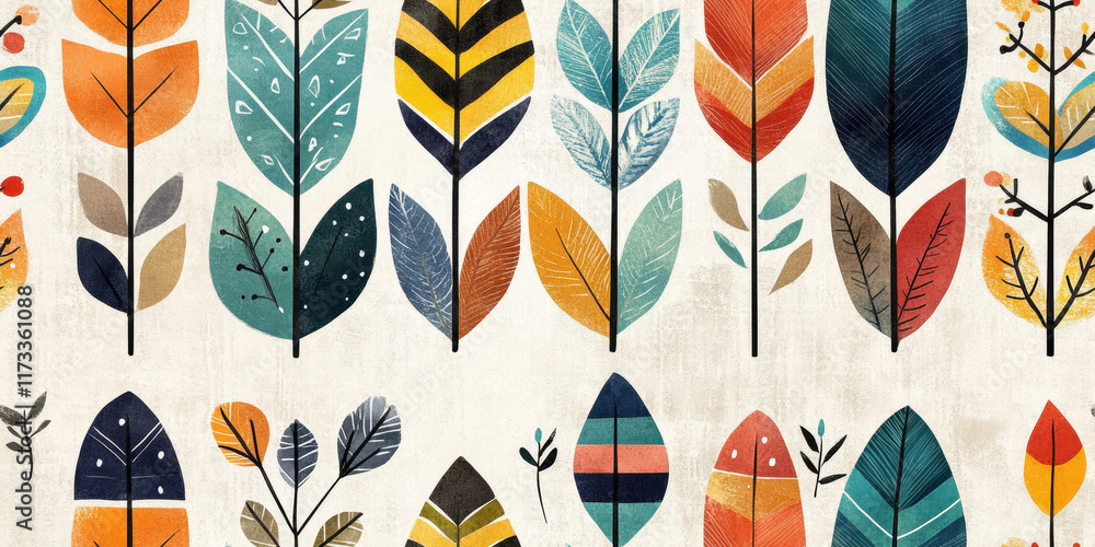 Poster seamless bohemian background, a hand-painted minimalist bohemian background image showcasing artisti