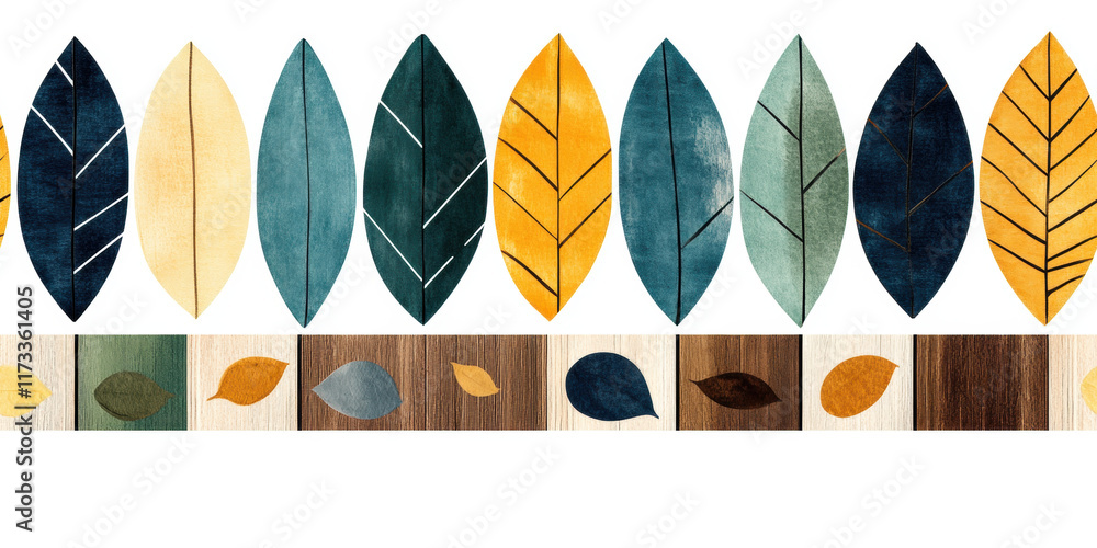 Poster seamless bohemian background, a rustic bohemian background image featuring overlapping elements, ide