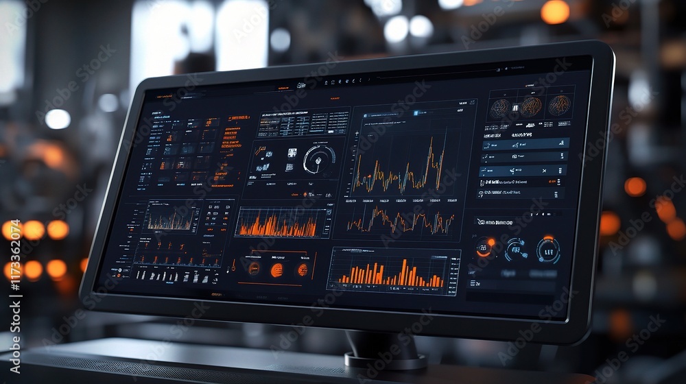 Poster advanced digital interface for factory production data analysis