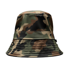 Panama or sun cap in khaki color on transparent background