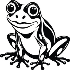 A cute frog frog silhouettes icon  isolated on white background 