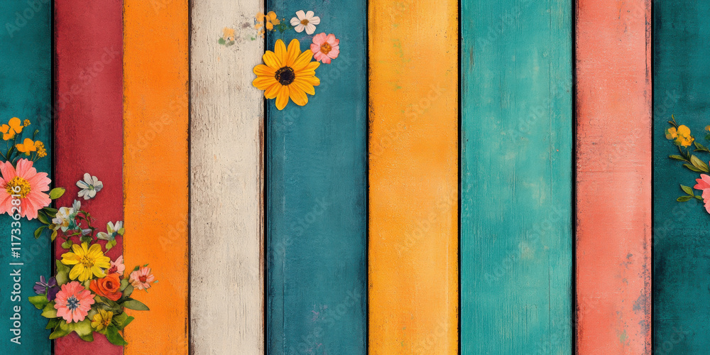 Poster seamless bohemian background, a rustic bohemian background featuring layered watercolor elements, de