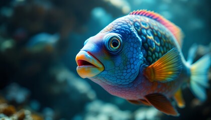 Obraz premium Vibrant Parrotfish in its Underwater Paradise