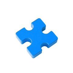 Obraz premium blue puzzle piece isolated on transparent background