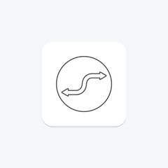 Curved Arrow thinline icon , vector, pixel perfect, illustrator file