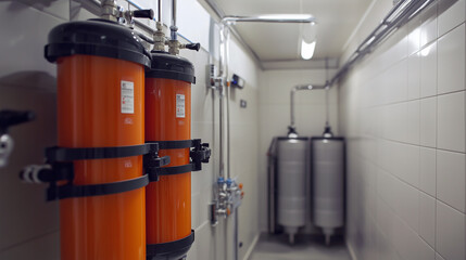 A wall-mounted system that converts captured rainwater into filtered drinking water