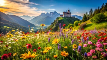 Majestic Castle Valley Bloom: Macro Photography of Serene Spring Flowers