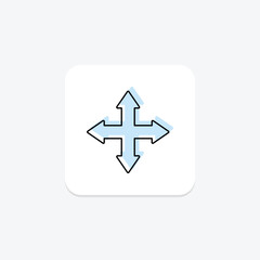 Free Expand color shadow thinline icon , vector, pixel perfect, illustrator file