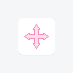 Fototapeta premium Free Expand duotone line icon , vector, pixel perfect, illustrator file