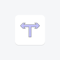 Free T Junction lineal color icon , vector, pixel perfect, illustrator file