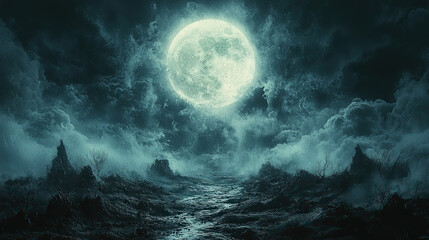 Fototapeta premium lunar landscape, moon surface, craters, moon rocks, barren, moon dust, desolate, otherworldly, celestial, moonlight, serene, vast, gray terrain, moon mountains, cosmic, moon valleys, moon plains, moon