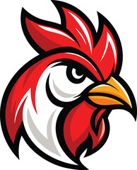 head of rooster icon isolated on white background 