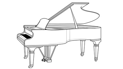 piano cartoon illustration 