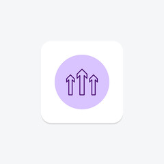 Three Up Arrow pentaglow , vector, pixel perfect, illustrator file