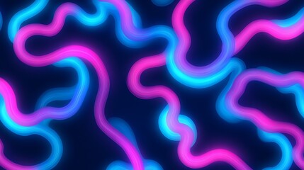 Abstract Neon Blue And Pink Wave Design