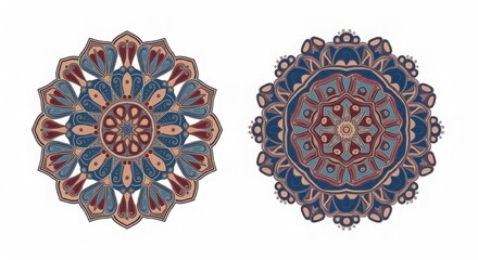 Mandala pattern art abstract flower in colorful background illustration