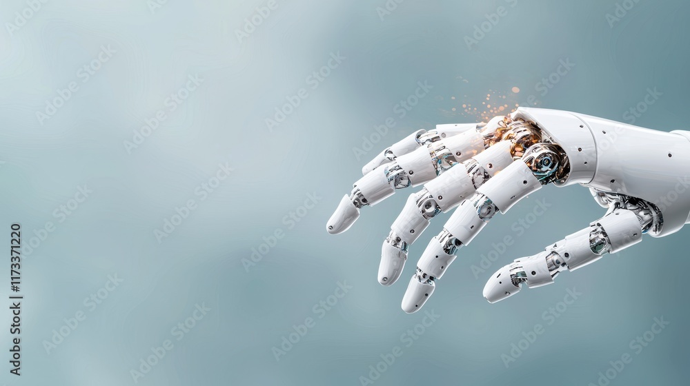 Poster a robotic arm performing a delicate surgical procedure with precision, demonstrating the potential o