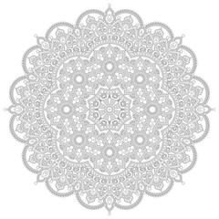 Beautiful mandala vector for design, Vector round lace with damask and arabesque elements Mehndi style Orient traditional ornament