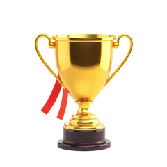 Gold cup isolated on transparent background