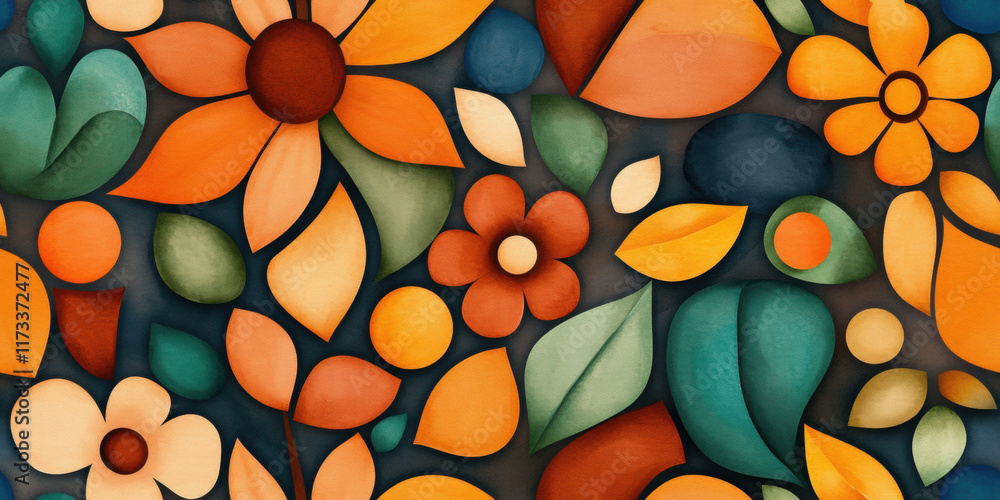 Poster seamless bohemian background, an abstract bohemian background featuring swirling patterns, perfect f