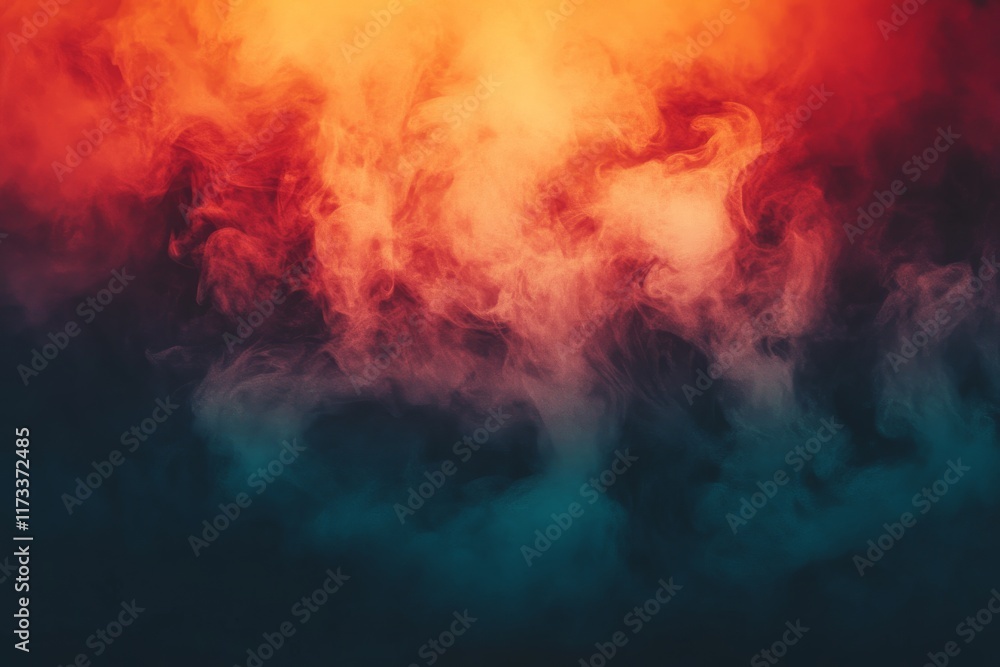 Poster colorful abstract smoke pattern with vibrant hues blending in a mesmerizing display