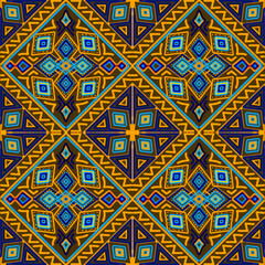 Exquisite Traditional Ikat Textile Design – Diamond and Ethnic Inspired Elements.