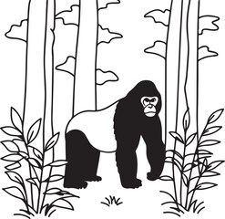 gorilla silhouette vector art