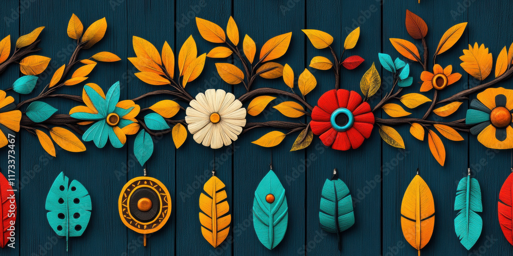 Poster seamless bohemian background, a high-resolution png image featuring a bohemian background, optimized