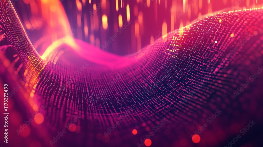 Poster explore a vivid digital network pattern showcasing an abstract data layout with flowing lines and br