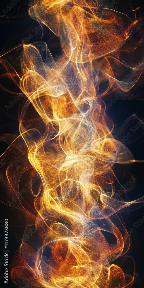 Poster discover a mesmerizing abstract image of light waves symbolizing inventive ideas. this vibrant compo