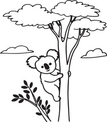 koala silhouette vector art 