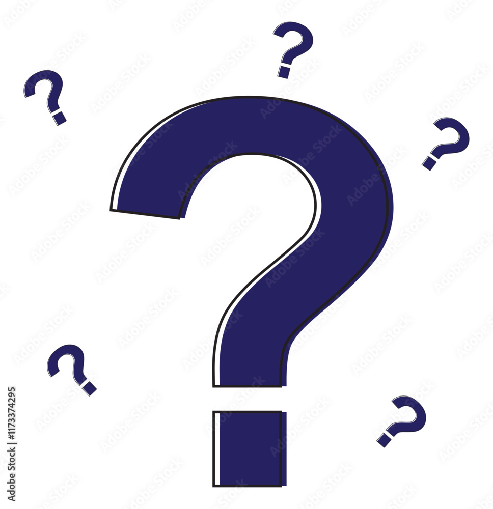 Poster print three question marks isolated vector illustration