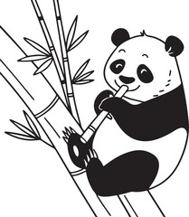  Panda silhouette vector art