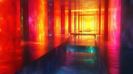 Quantum maze with shifting walls in digital space