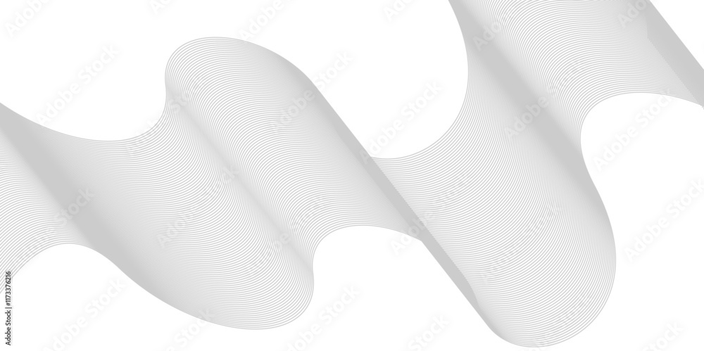 Poster grey wave swirl, frequency sound wave, twisted curve lines with blend effect