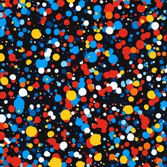 A vibrant abstract pattern featuring colorful dots on a dark background, ideal for modern design and creative projects.