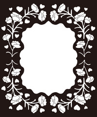 カーネーションの線画ベクターフレーム