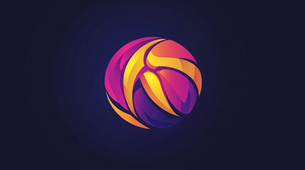 Obraz premium Design of a vibrant basketball logo with swirling colors and dynamic shapes