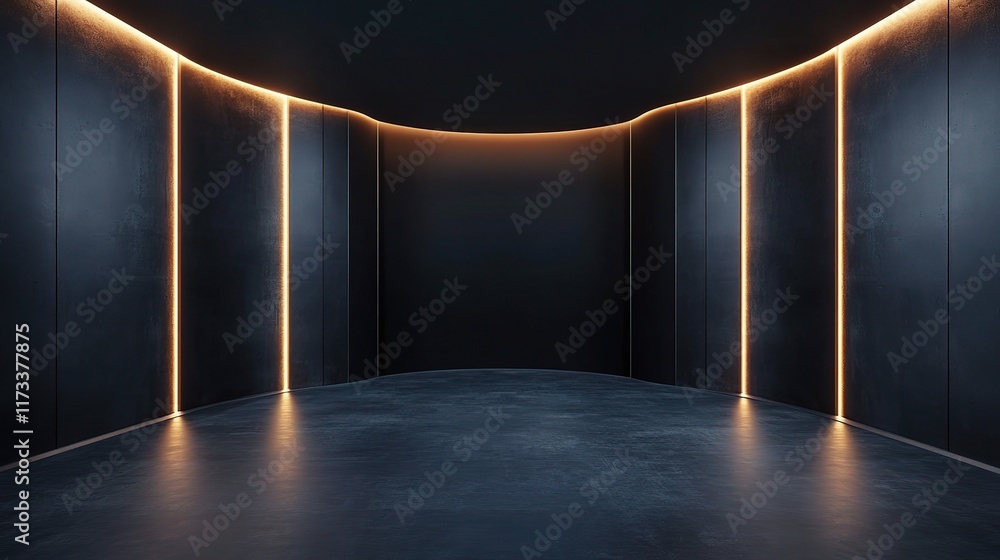 Poster stylish black partition with centered copyspace for design use